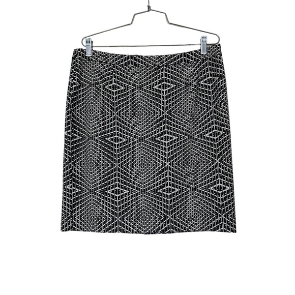 Halogen Pencil Skirt Geometric Black White 12 - Picture 2 of 12